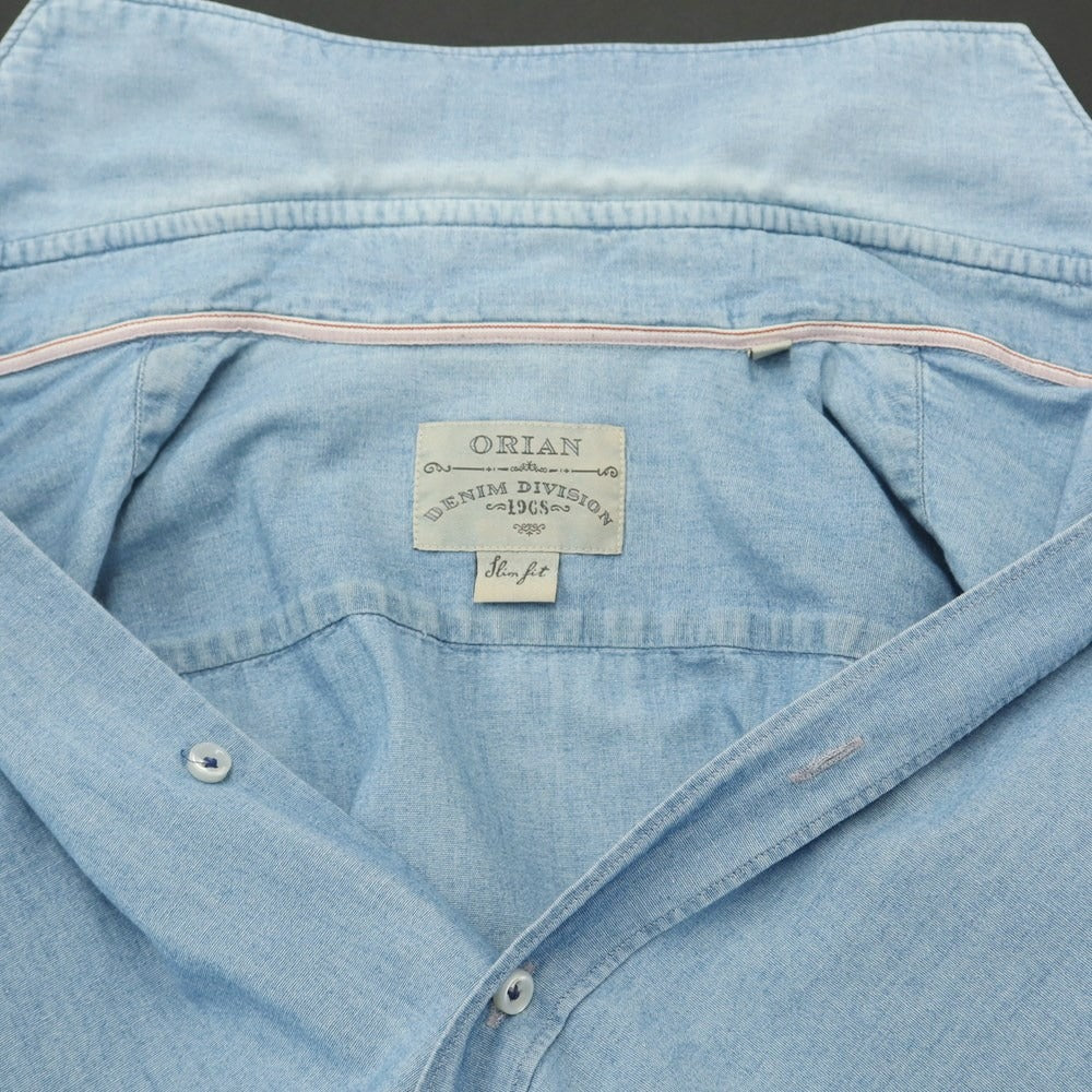 [Used] ORIAN DENIM DIVISION Horizontal collar casual shirt, light blue [Size XS] [BLU] [S/S/A/W] [Condition Rank C] [Men&