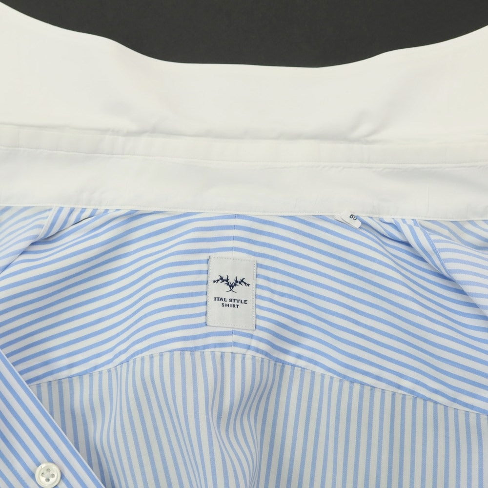 [Used] Italstyle ITAL STYLE Striped Cleric Shirt Light Blue x White [Size 37] [BLU] [S/S/A/W] [Condition Rank C] [Men&