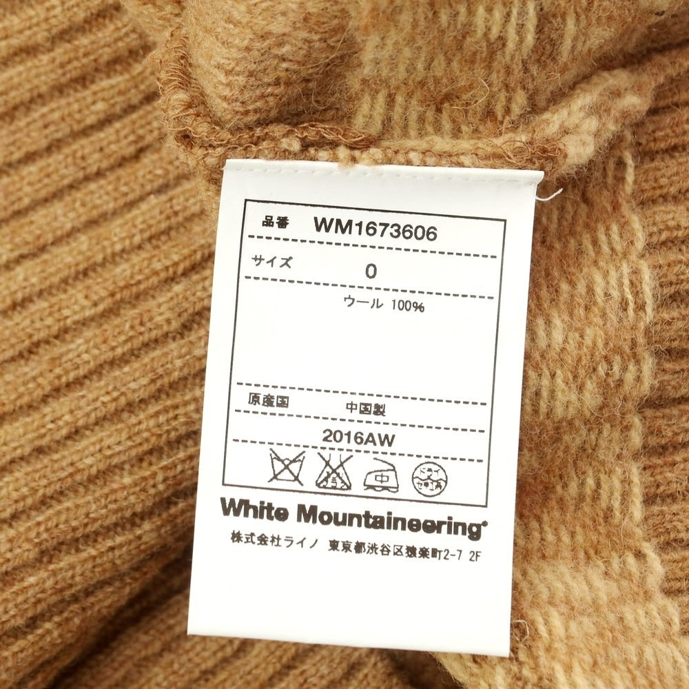 [Used] WHITE MOUNTAINEERING Mid-gauge wool crew neck knit, brown x beige [Size: 0] [BRW] [A/W] [Condition: A] [Men&