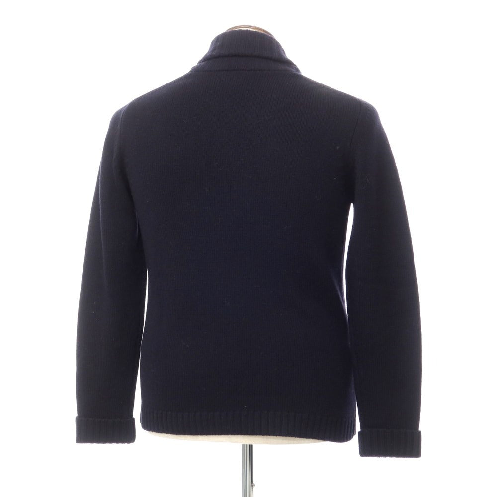 【中古】スリードッツ three dots ミドルゲージウール ダブルショールカラーカーディガン ネイビー【サイズL】【NVY】【A/W】【状態ランクB】【メンズ】【768792】