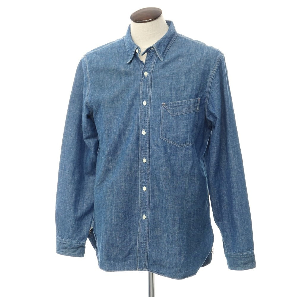 [Used] Double RL RRL DOUBLE RL Cotton Hemp Denim Shirt Navy [Size L] [NVY] [S/S] [Condition Rank B] ​​[Men&