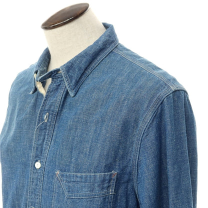 [Used] Double RL RRL DOUBLE RL Cotton Hemp Denim Shirt Navy [Size L] [NVY] [S/S] [Condition Rank B] ​​[Men&