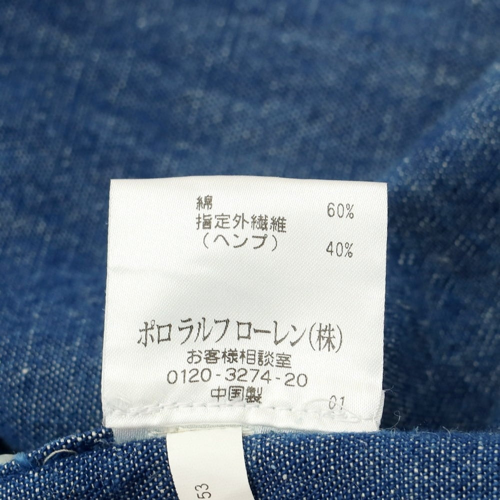 [Used] Double RL RRL DOUBLE RL Cotton Hemp Denim Shirt Navy [Size L] [NVY] [S/S] [Condition Rank B] ​​[Men&