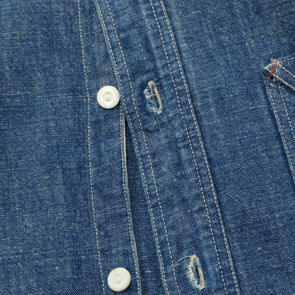 [Used] Double RL RRL DOUBLE RL Cotton Hemp Denim Shirt Navy [Size L] [NVY] [S/S] [Condition Rank B] ​​[Men&