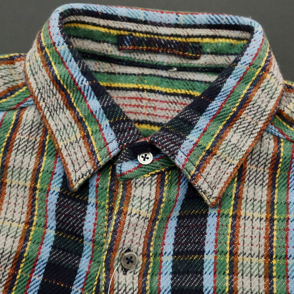 [Used] Nigel Cabourn reversible cotton check shirt, navy x green [size 52] [NVY] [S/S/A/W] [Condition rank B] ​​[Men&