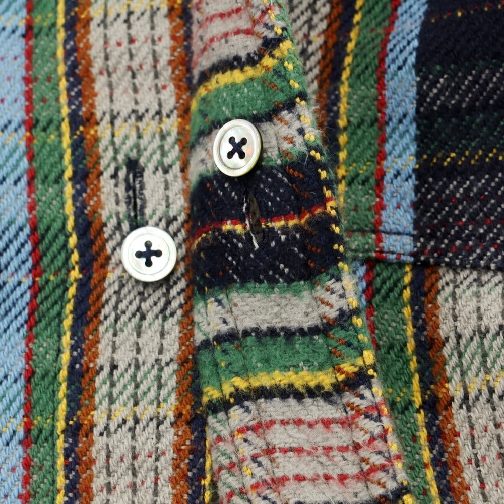 [Used] Nigel Cabourn reversible cotton check shirt, navy x green [size 52] [NVY] [S/S/A/W] [Condition rank B] ​​[Men&