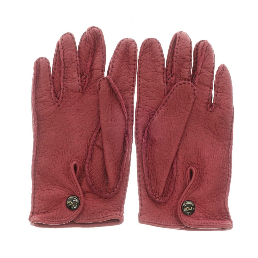 [Used] Dents Peccary Leather Unlined Gloves Wine Red [Size 8] [RED] [A/W] [Condition Rank A] [Men&