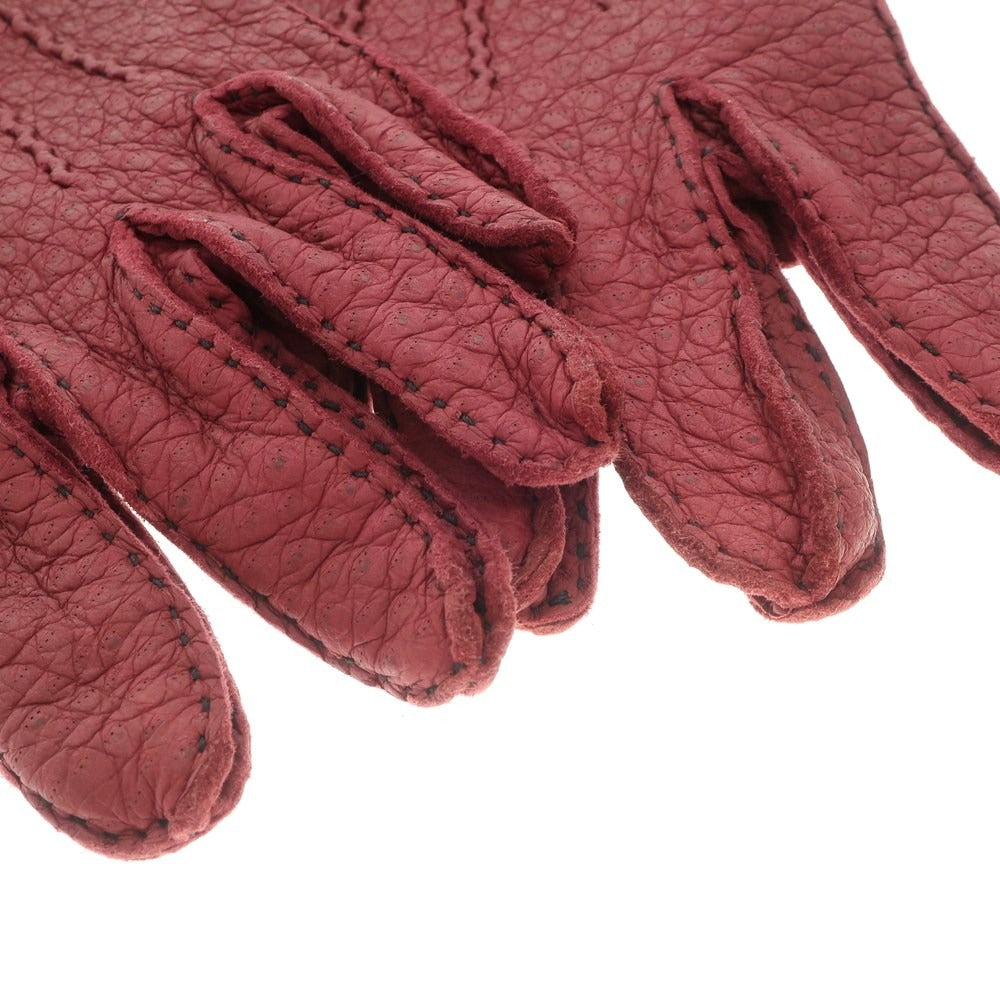 [Used] Dents Peccary Leather Unlined Gloves Wine Red [Size 8] [RED] [A/W] [Condition Rank A] [Men&