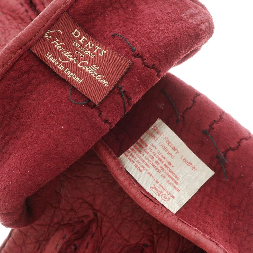 [Used] Dents Peccary Leather Unlined Gloves Wine Red [Size 8] [RED] [A/W] [Condition Rank A] [Men&
