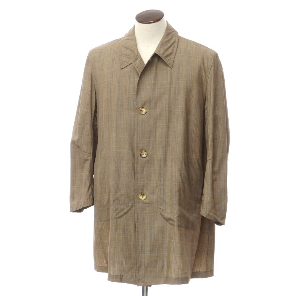 [Used] Montedoro Wool Check Balmac Coat Brown [50] [Condition Rank C] [Men&