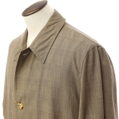 [Used] Montedoro Wool Check Balmac Coat Brown [50] [Condition Rank C] [Men&