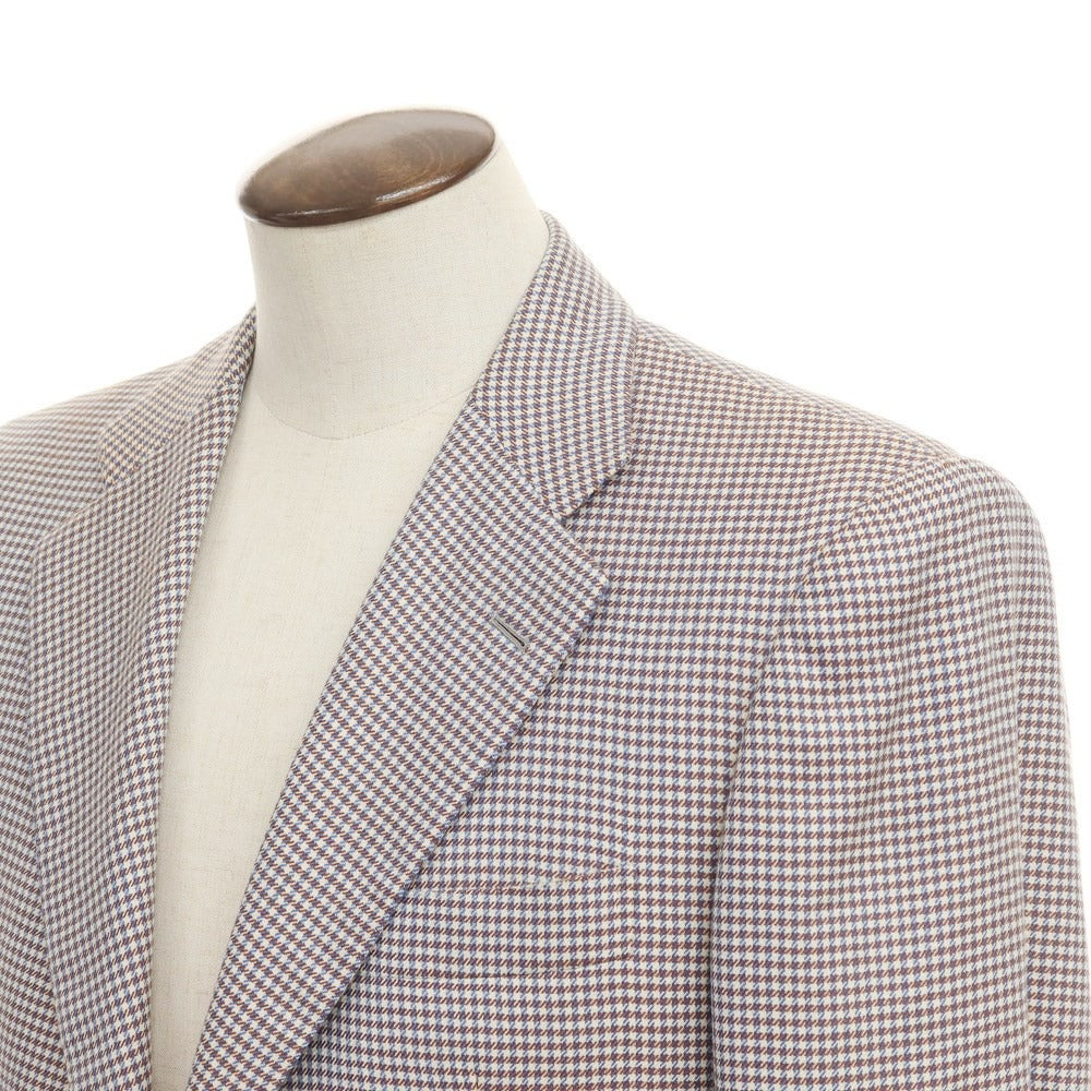 [Used] Kiton Cashmere Check 3B Casual Jacket Brown x White [Size: No Size Listed] [BRW] [A/W] [Condition: C] [Men&