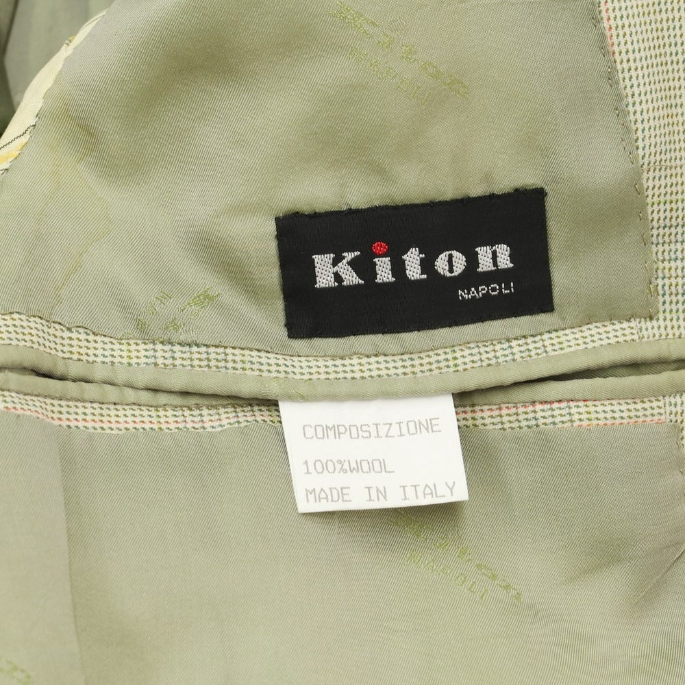 中古】キートン Kiton チェック ウール テーラードジャケット ライトグリーン系xオレンジ【サイズ48 Drop7 】【GRN】【A/ –  リタリオリブロ