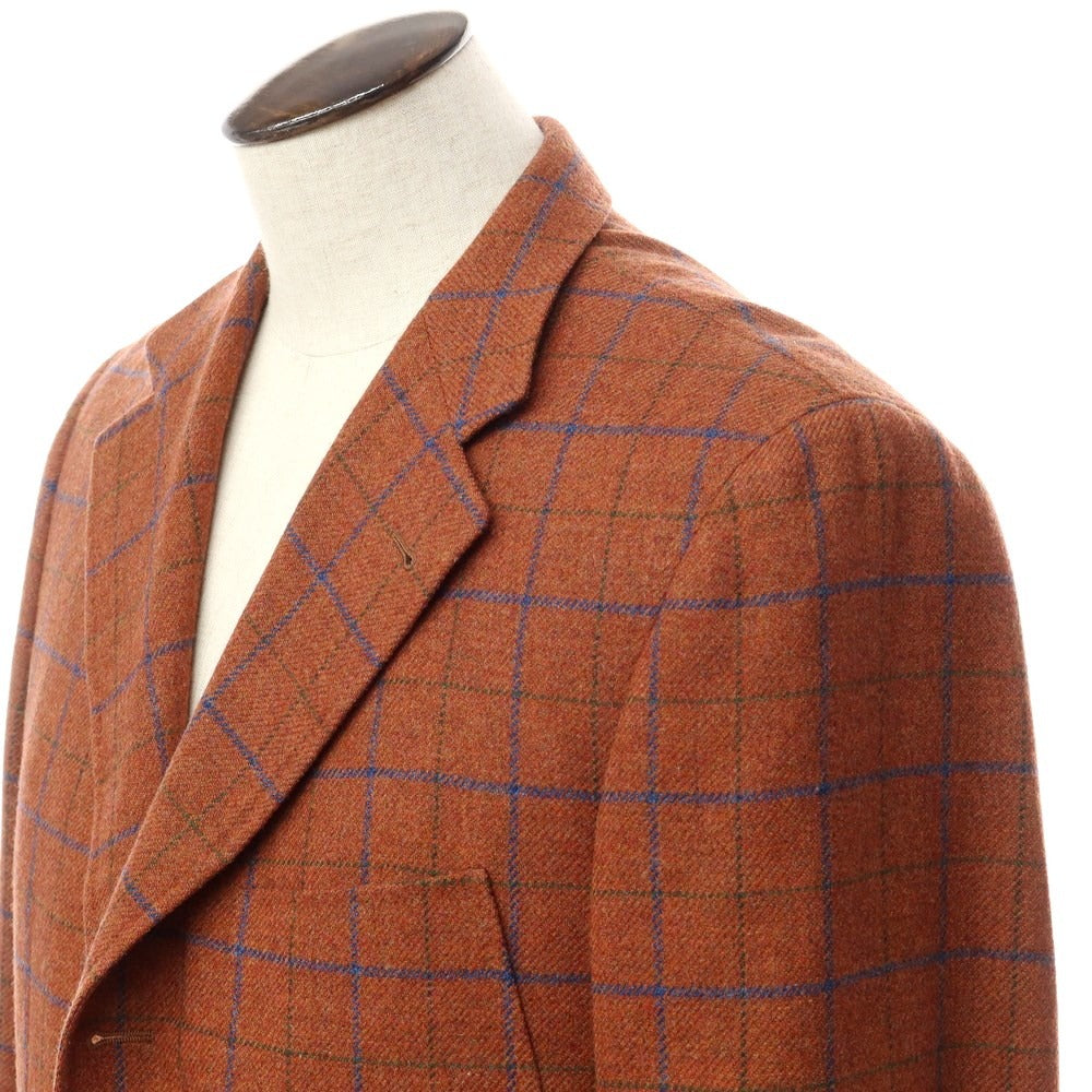 [Used] RAVAZZOLO Tweed wool check casual jacket, terracotta brown x blue [Size 50] [BRW] [A/W] [Condition Rank B] ​​[Men&