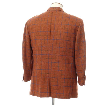 [Used] RAVAZZOLO Tweed wool check casual jacket, terracotta brown x blue [Size 50] [BRW] [A/W] [Condition Rank B] ​​[Men&