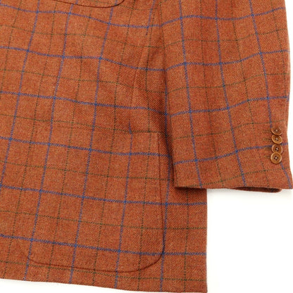 [Used] RAVAZZOLO Tweed wool check casual jacket, terracotta brown x blue [Size 50] [BRW] [A/W] [Condition Rank B] ​​[Men&