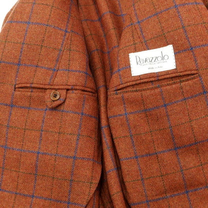 [Used] RAVAZZOLO Tweed wool check casual jacket, terracotta brown x blue [Size 50] [BRW] [A/W] [Condition Rank B] ​​[Men&