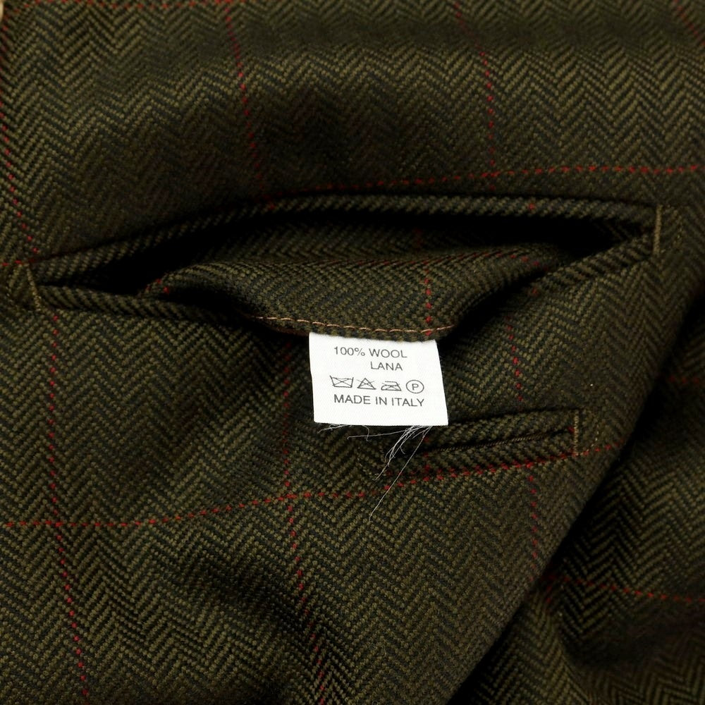 [Used] Castangia Herringbone Wool Check Jacket Olive x Black x Red [Size 50] [GRN] [A/W] [Condition Rank C] [Men&