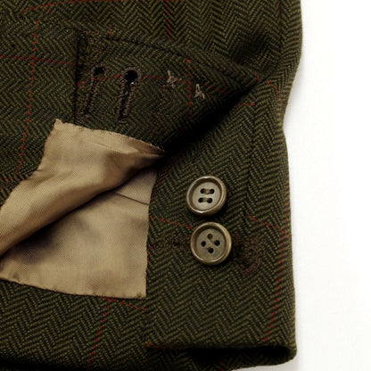 [Used] Castangia Herringbone Wool Check Jacket Olive x Black x Red [Size 50] [GRN] [A/W] [Condition Rank C] [Men&