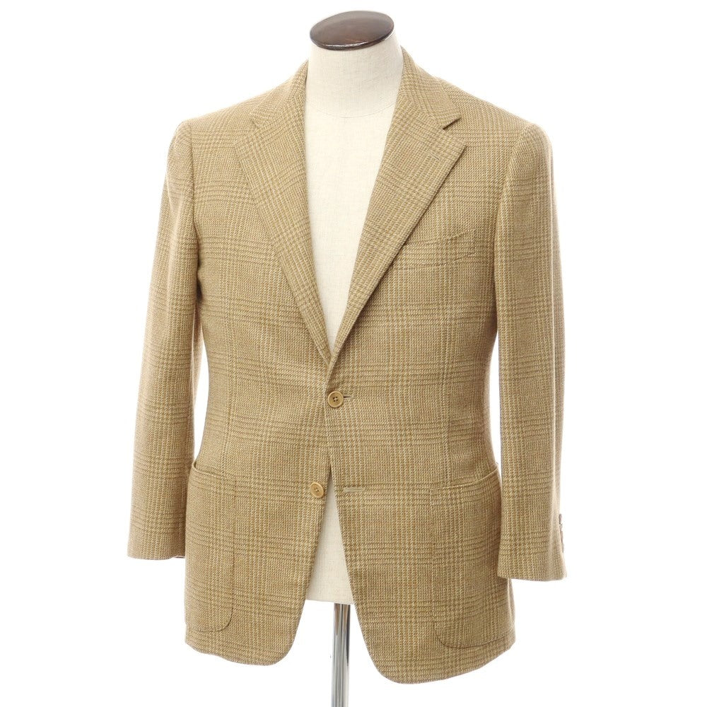 [Used] Sartoria Partenopea Wool Cashmere Check Tailored Jacket Beige x Brown [Size 48] [BRW] [A/W] [Condition Rank B] ​​[Men&