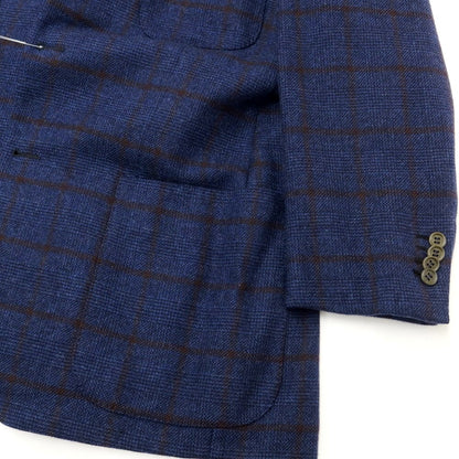 [Used] Luciano Barbera Wool Check Tailored Jacket Navy x Brown [Size not specified (L)] [NVY] [A/W] [Condition Rank C] [Men&