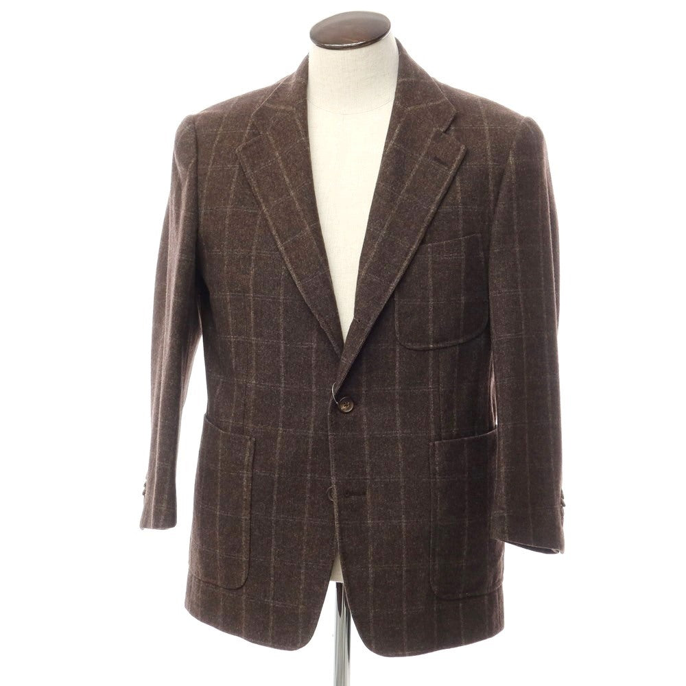 [Used] Belvest Wool Cashmere Check Tailored Jacket Dark Brown [Size 50] [BRW] [A/W] [Condition Rank C] [Men&