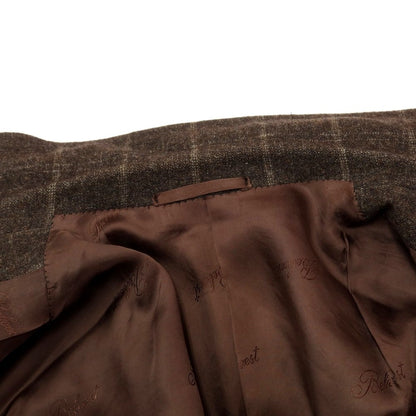 [Used] Belvest Wool Cashmere Check Tailored Jacket Dark Brown [Size 50] [BRW] [A/W] [Condition Rank C] [Men&