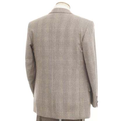 [Used] St. Andrews Check Wool Double Breasted Suit Brown x Orange [48] [Condition Rank D] [Men&