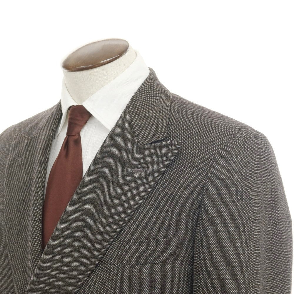 [Used] Luciano Barbera Wool double-breasted suit, brown grey [50] [Condition: D] [Men&