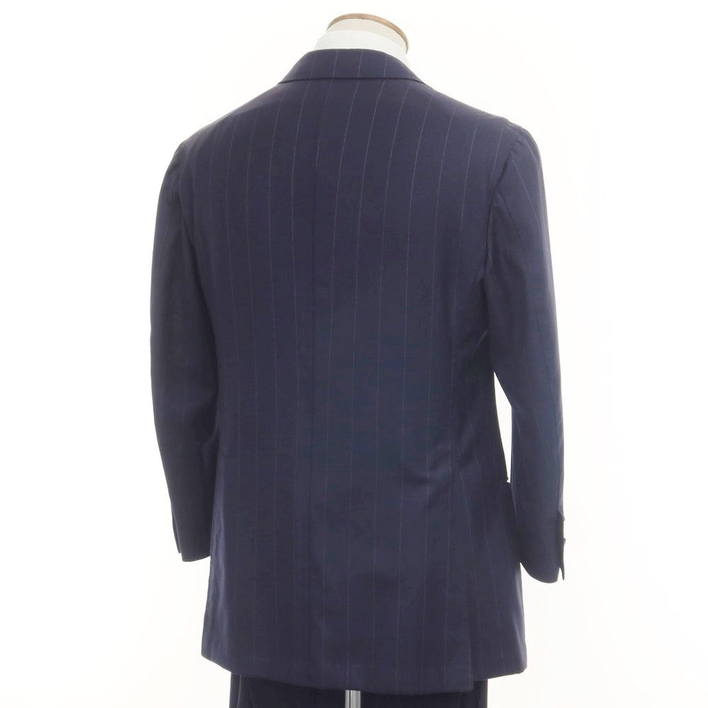 [Used] Stefano de Chiara Wool Striped Double Breasted Suit Navy x White [48] [Condition Rank D] [Men&