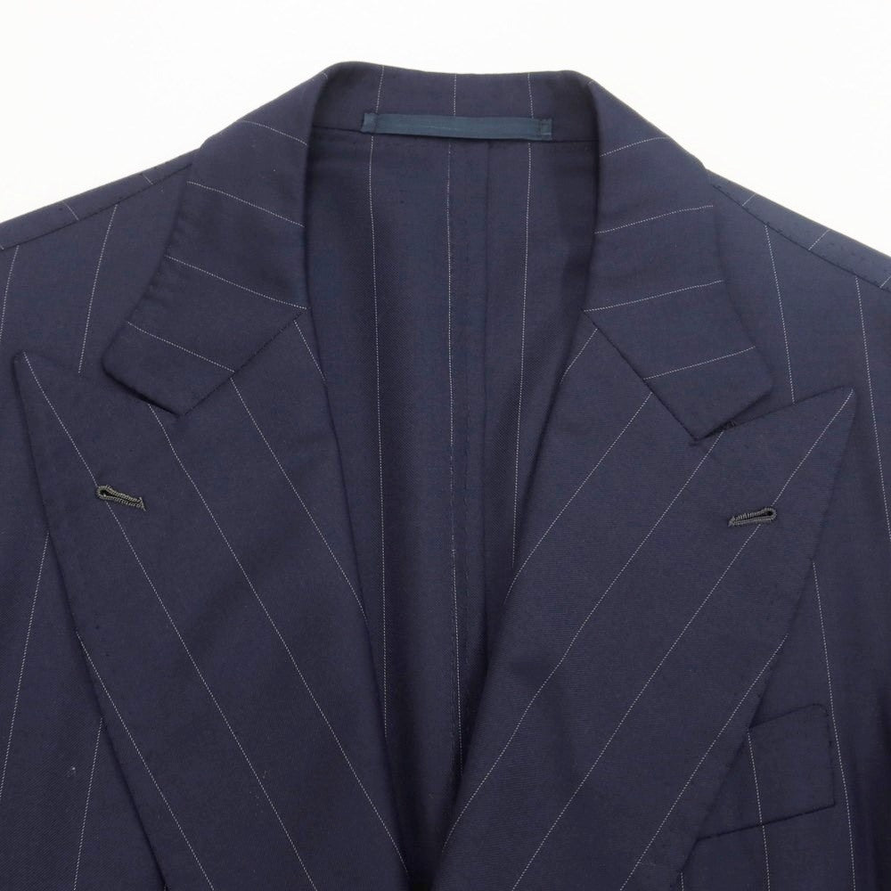 [Used] Stefano de Chiara Wool Striped Double Breasted Suit Navy x White [48] [Condition Rank D] [Men&