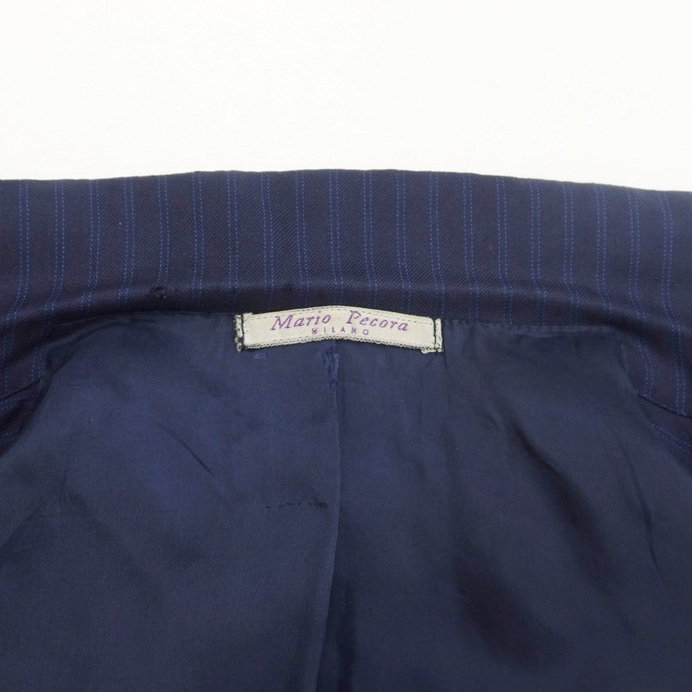 [Used] MARIO PECORA Wool Striped Double Breasted Suit Navy x Blue [No size indicated (L)] [Condition Rank D] [Men&