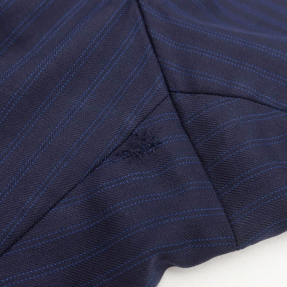 [Used] MARIO PECORA Wool Striped Double Breasted Suit Navy x Blue [No size indicated (L)] [Condition Rank D] [Men&