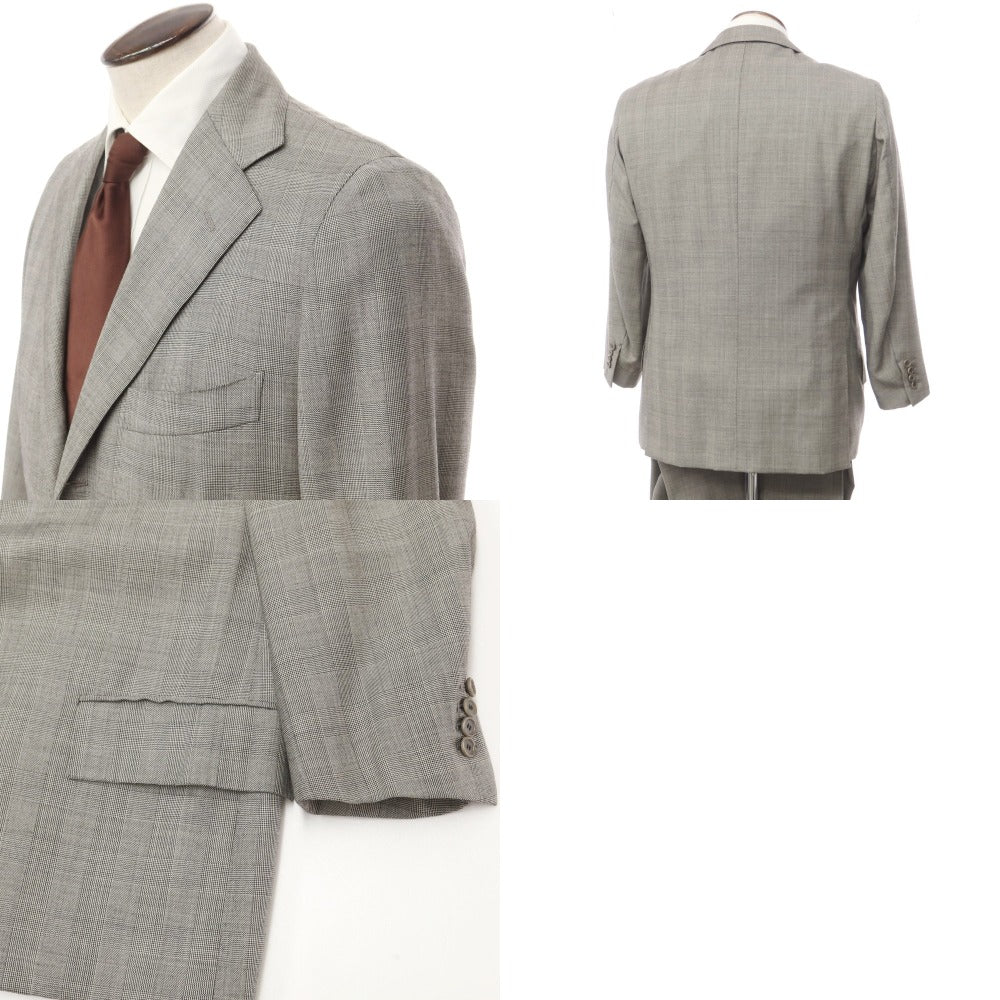 [Used] Sartoria Attolini Wool Check Set-up 3-Button Suit Grey [52] [Condition Rank C] [Men&