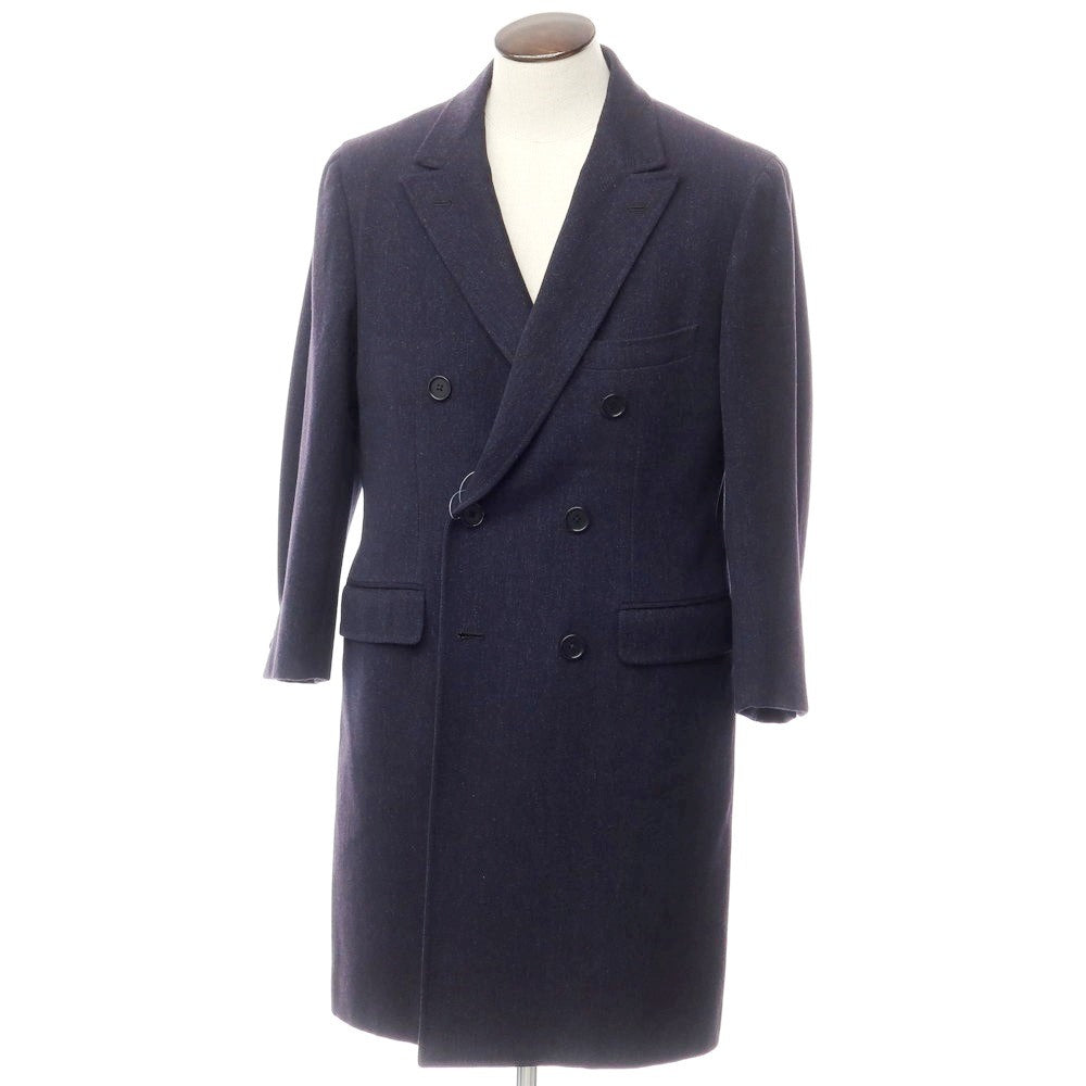 [Used] Sartorio wool cotton cashmere double-breasted coat, navy [size 50] [NVY] [A/W] [Condition rank B] ​​[Men&