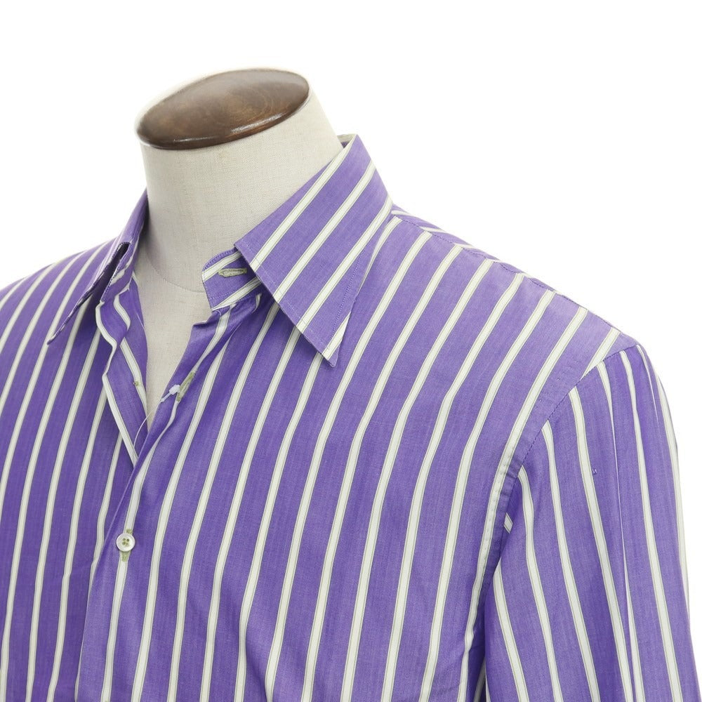 [Used] GRIFONI Cotton Striped Regular Collar Dress Shirt Purple x White [Size L] [PUP] [S/S/A/W] [Condition Rank C] [Men&