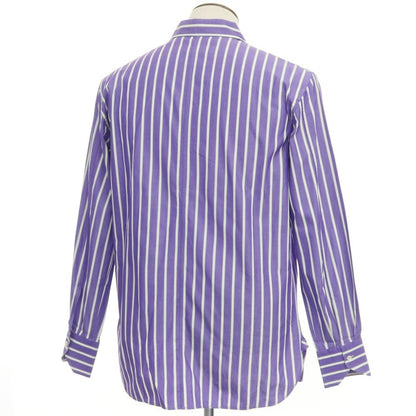 [Used] GRIFONI Cotton Striped Regular Collar Dress Shirt Purple x White [Size L] [PUP] [S/S/A/W] [Condition Rank C] [Men&