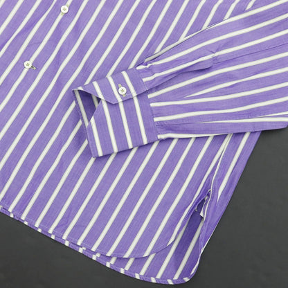 [Used] GRIFONI Cotton Striped Regular Collar Dress Shirt Purple x White [Size L] [PUP] [S/S/A/W] [Condition Rank C] [Men&