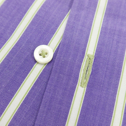 [Used] GRIFONI Cotton Striped Regular Collar Dress Shirt Purple x White [Size L] [PUP] [S/S/A/W] [Condition Rank C] [Men&