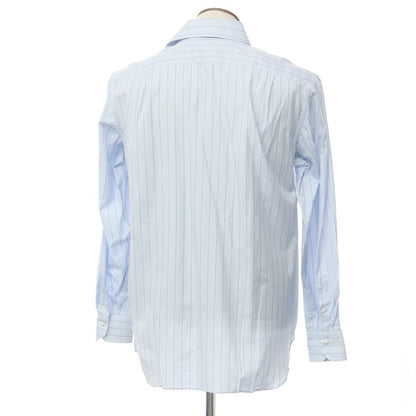 [Used] Luigi Borrelli Cotton Striped Wide Collar Dress Shirt Light Blue x Navy [Size 42] [BLU] [S/S/A/W] [Condition Rank B] ​​[Men&