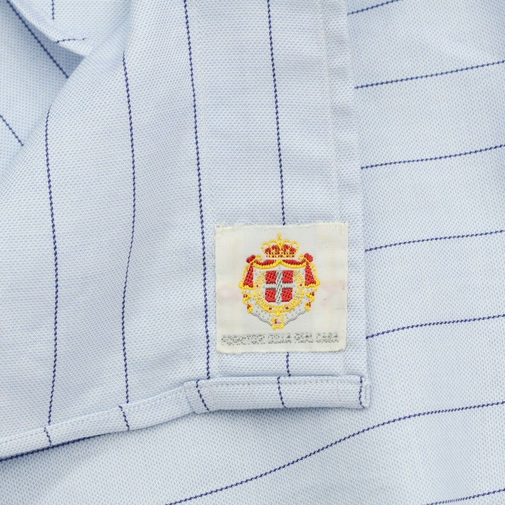 [Used] Luigi Borrelli Cotton Striped Wide Collar Dress Shirt Light Blue x Navy [Size 42] [BLU] [S/S/A/W] [Condition Rank B] ​​[Men&