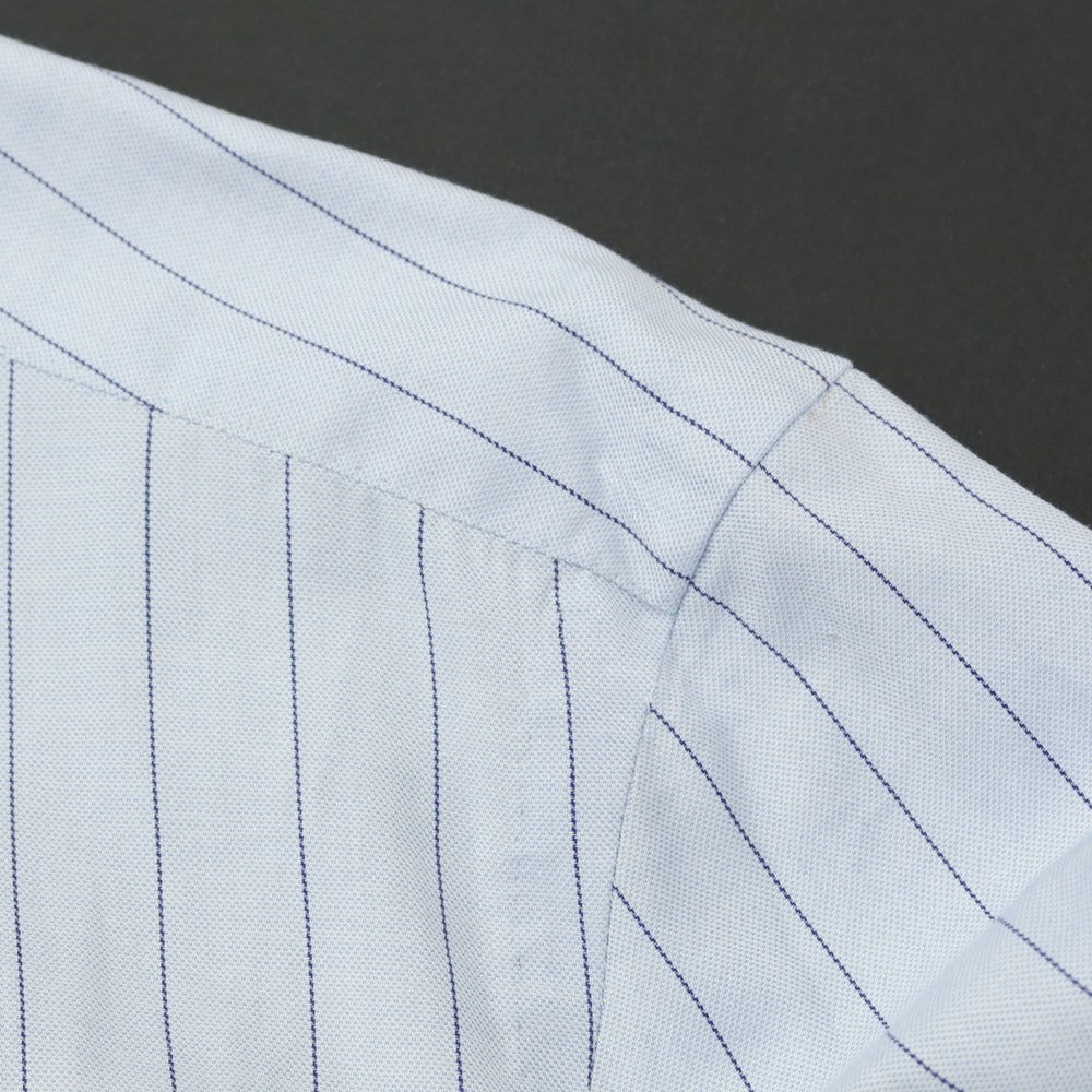 [Used] Luigi Borrelli Cotton Striped Wide Collar Dress Shirt Light Blue x Navy [Size 42] [BLU] [S/S/A/W] [Condition Rank B] ​​[Men&