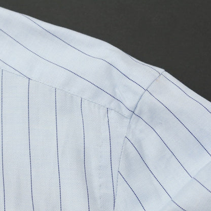 [Used] Luigi Borrelli Cotton Striped Wide Collar Dress Shirt Light Blue x Navy [Size 42] [BLU] [S/S/A/W] [Condition Rank B] ​​[Men&