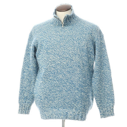 [Used] Malo low gauge cashmere stand collar knit blue x white [size 50] [BLU] [A/W] [Condition rank C] [Men&