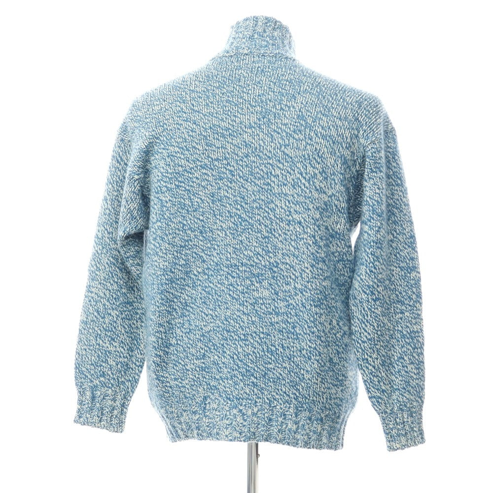 [Used] Malo low gauge cashmere stand collar knit blue x white [size 50] [BLU] [A/W] [Condition rank C] [Men&