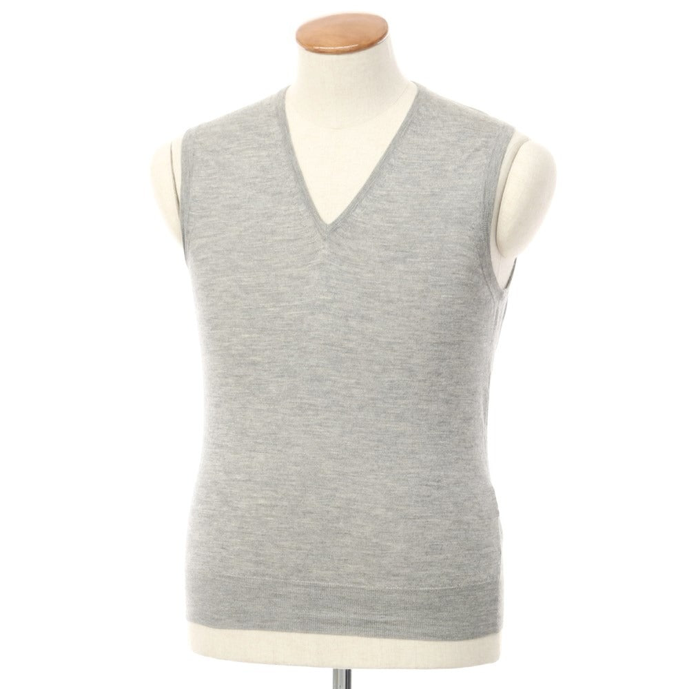 【中古】クルチアーニ CRUCIANI ハイゲージカシミヤシルク Vネックニットベスト グレー【サイズ48】【GRY】【A/W】【状態ランクC】【メンズ】【768792】