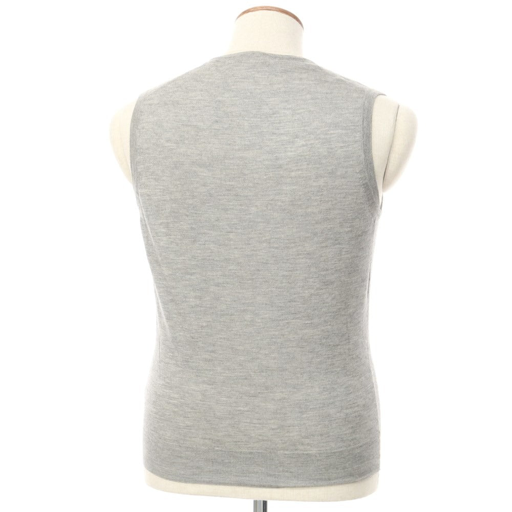 【中古】クルチアーニ CRUCIANI ハイゲージカシミヤシルク Vネックニットベスト グレー【サイズ48】【GRY】【A/W】【状態ランクC】【メンズ】【768792】