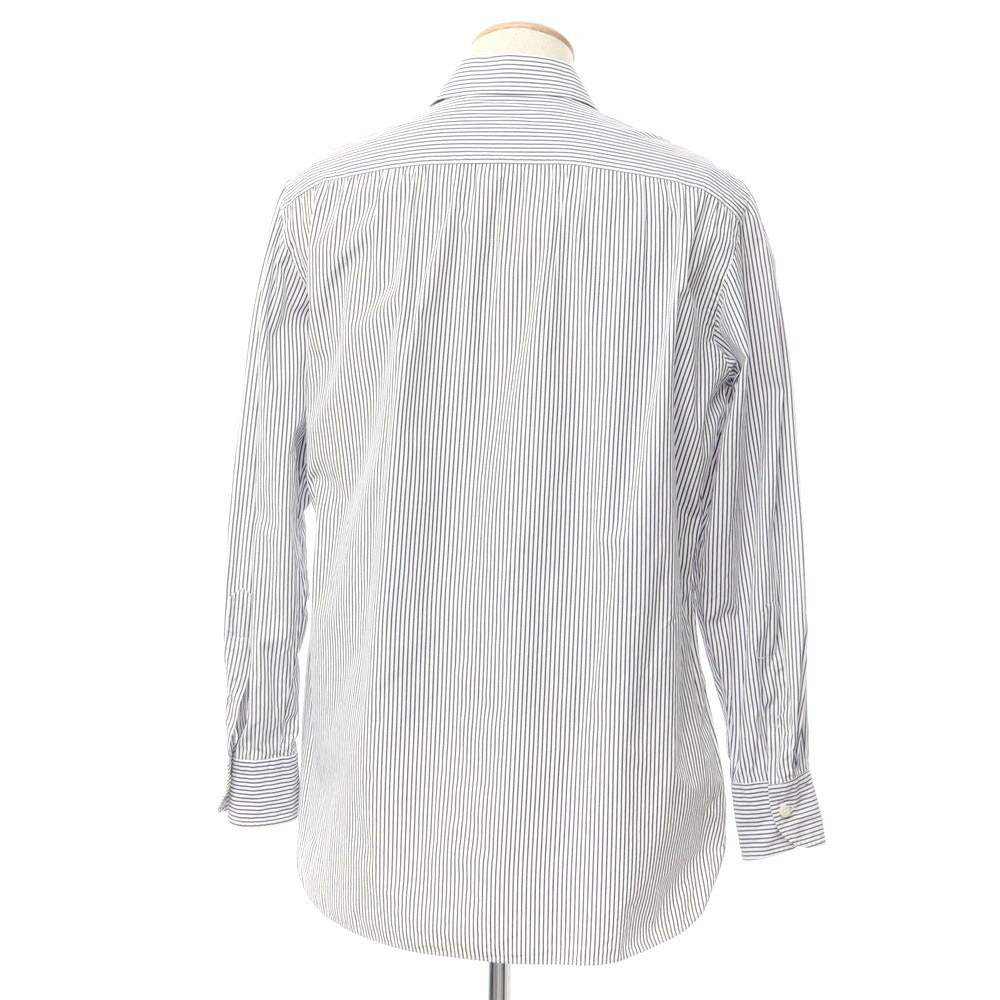 [Used] Anna Matuozzo Cotton Striped Regular Collar Dress Shirt White x Navy [42] [Condition Rank C] [Men&