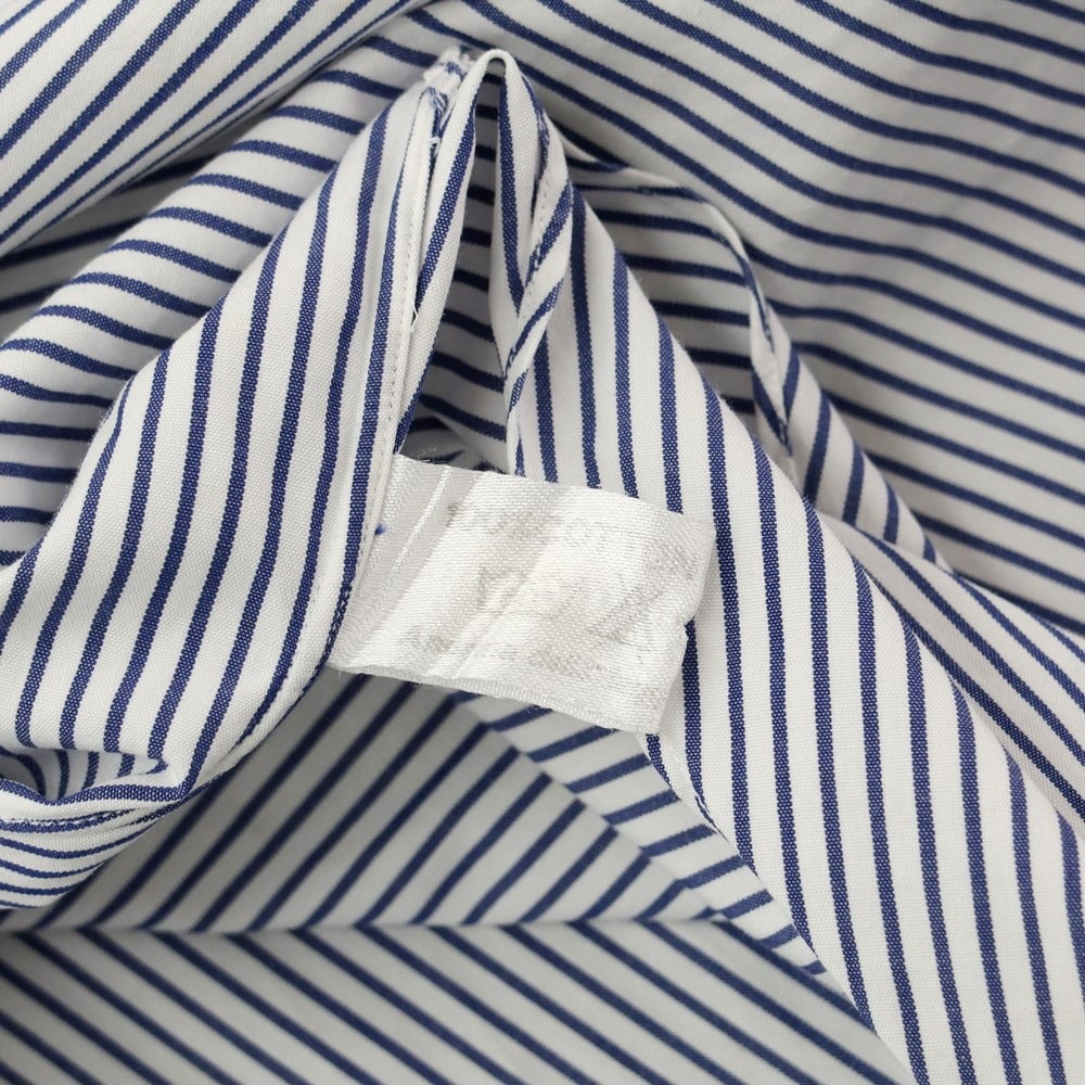 [Used] Anna Matuozzo Cotton Striped Regular Collar Dress Shirt White x Navy [42] [Condition Rank C] [Men&