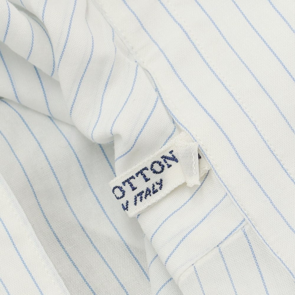 [Used] FRAY Cotton Striped Double Cuff Dress Shirt White x Blue [43] [Condition Rank C] [Men&